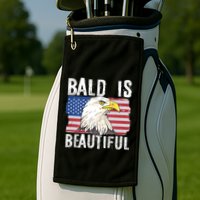 Bald Is Beautiful 4th Of July Independence Day Bald Eagle Golf Towel