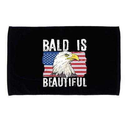 Bald Is Beautiful 4th Of July Independence Day Bald Eagle Microfiber Hand Towel