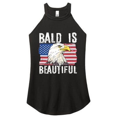Bald Is Beautiful 4th Of July Independence Day Bald Eagle Women's Perfect Tri Rocker Tank