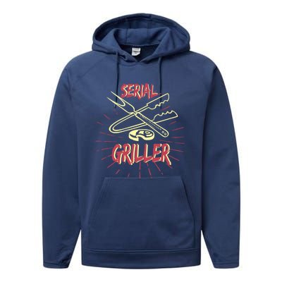 Bbq Items Bbq Master And Serial Griller Cool Gift Performance Fleece Hoodie