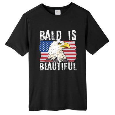 Bald Is Beautiful 4th Of July Independence Day Bald Eagle Tall Fusion ChromaSoft Performance T-Shirt