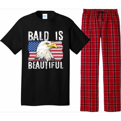 Bald Is Beautiful 4th Of July Independence Day Bald Eagle Pajama Set