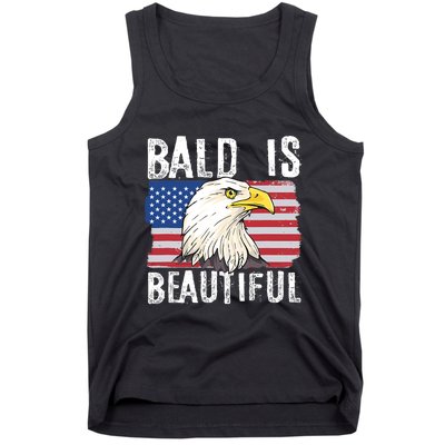 Bald Is Beautiful 4th Of July Independence Day Bald Eagle Tank Top