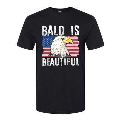 Bald Is Beautiful 4th Of July Independence Day Bald Eagle Softstyle CVC T-Shirt