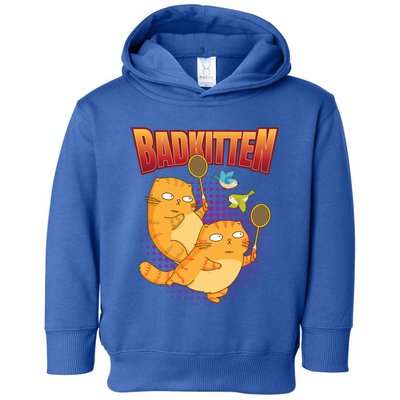 Badminton I Badkitten Cat I Badminton Racket Shuttlecock Gift Toddler Hoodie