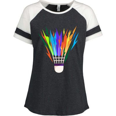 Badminton I Badminton Ball I Badminton Racket Shuttlecock Great Gift Enza Ladies Jersey Colorblock Tee