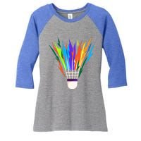 Badminton I Badminton Ball I Badminton Racket Shuttlecock Great Gift Women's Tri-Blend 3/4-Sleeve Raglan Shirt