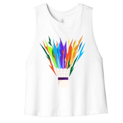 Badminton I Badminton Ball I Badminton Racket Shuttlecock Great Gift Women's Racerback Cropped Tank