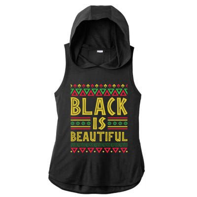 Black Is Beautiful Happy Kwanzaa Celebration Holiday Gift Ladies PosiCharge Tri-Blend Wicking Draft Hoodie Tank