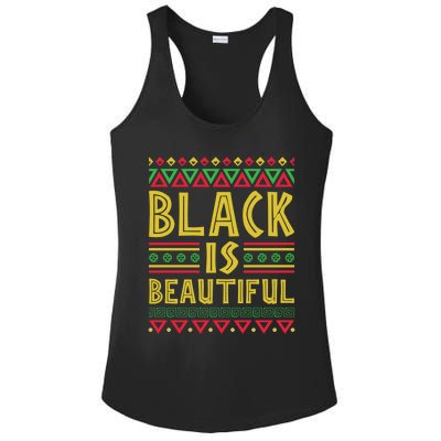 Black Is Beautiful Happy Kwanzaa Celebration Holiday Gift Ladies PosiCharge Competitor Racerback Tank