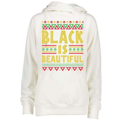 Black Is Beautiful Happy Kwanzaa Celebration Holiday Gift Womens Funnel Neck Pullover Hood