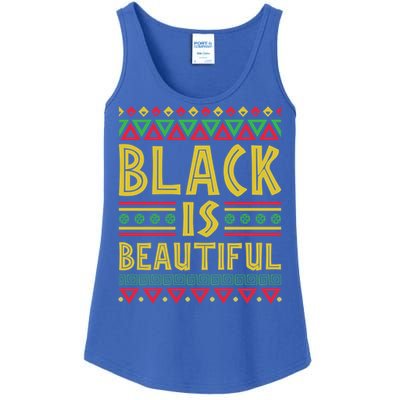 Black Is Beautiful Happy Kwanzaa Celebration Holiday Gift Ladies Essential Tank