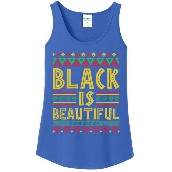 Black Is Beautiful Happy Kwanzaa Celebration Holiday Gift Ladies Essential Tank