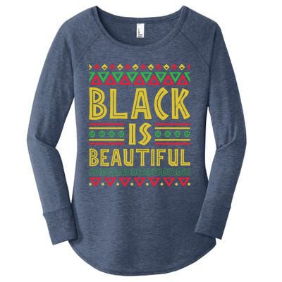 Black Is Beautiful Happy Kwanzaa Celebration Holiday Gift Women's Perfect Tri Tunic Long Sleeve Shirt