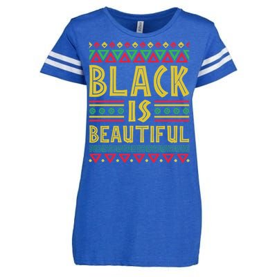 Black Is Beautiful Happy Kwanzaa Celebration Holiday Gift Enza Ladies Jersey Football T-Shirt