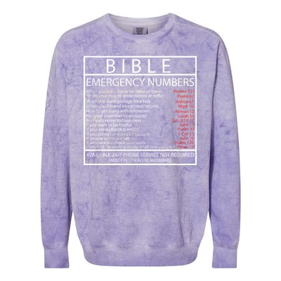 Bible Emergency Hotline Numbers Colorblast Crewneck Sweatshirt