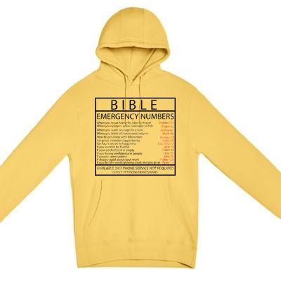 Bible Emergency Hotline Numbers Premium Pullover Hoodie