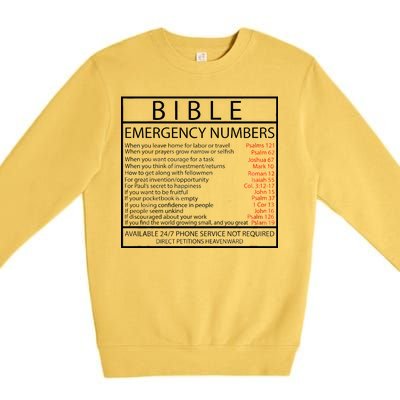 Bible Emergency Hotline Numbers Premium Crewneck Sweatshirt