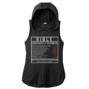 Bible Emergency Hotline Numbers Ladies PosiCharge Tri-Blend Wicking Draft Hoodie Tank