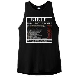 Bible Emergency Hotline Numbers Ladies PosiCharge Tri-Blend Wicking Tank