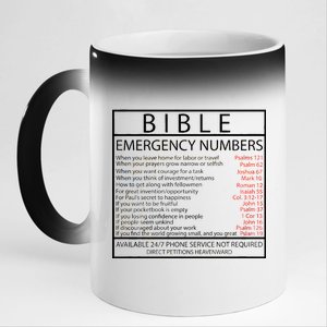 Bible Emergency Hotline Numbers 11oz Black Color Changing Mug