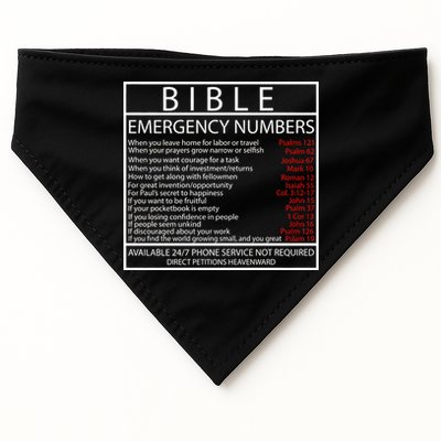 Bible Emergency Hotline Numbers USA-Made Doggie Bandana