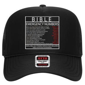 Bible Emergency Hotline Numbers High Crown Mesh Back Trucker Hat