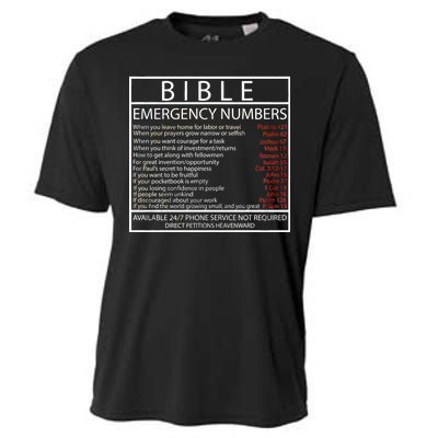 Bible Emergency Hotline Numbers Cooling Performance Crew T-Shirt