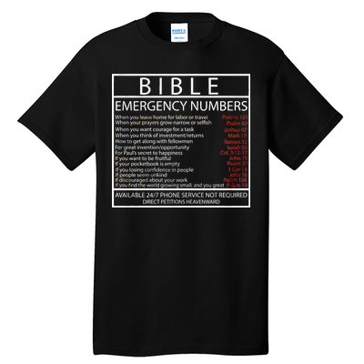 Bible Emergency Hotline Numbers Tall T-Shirt