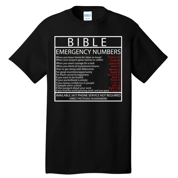 Bible Emergency Hotline Numbers Tall T-Shirt