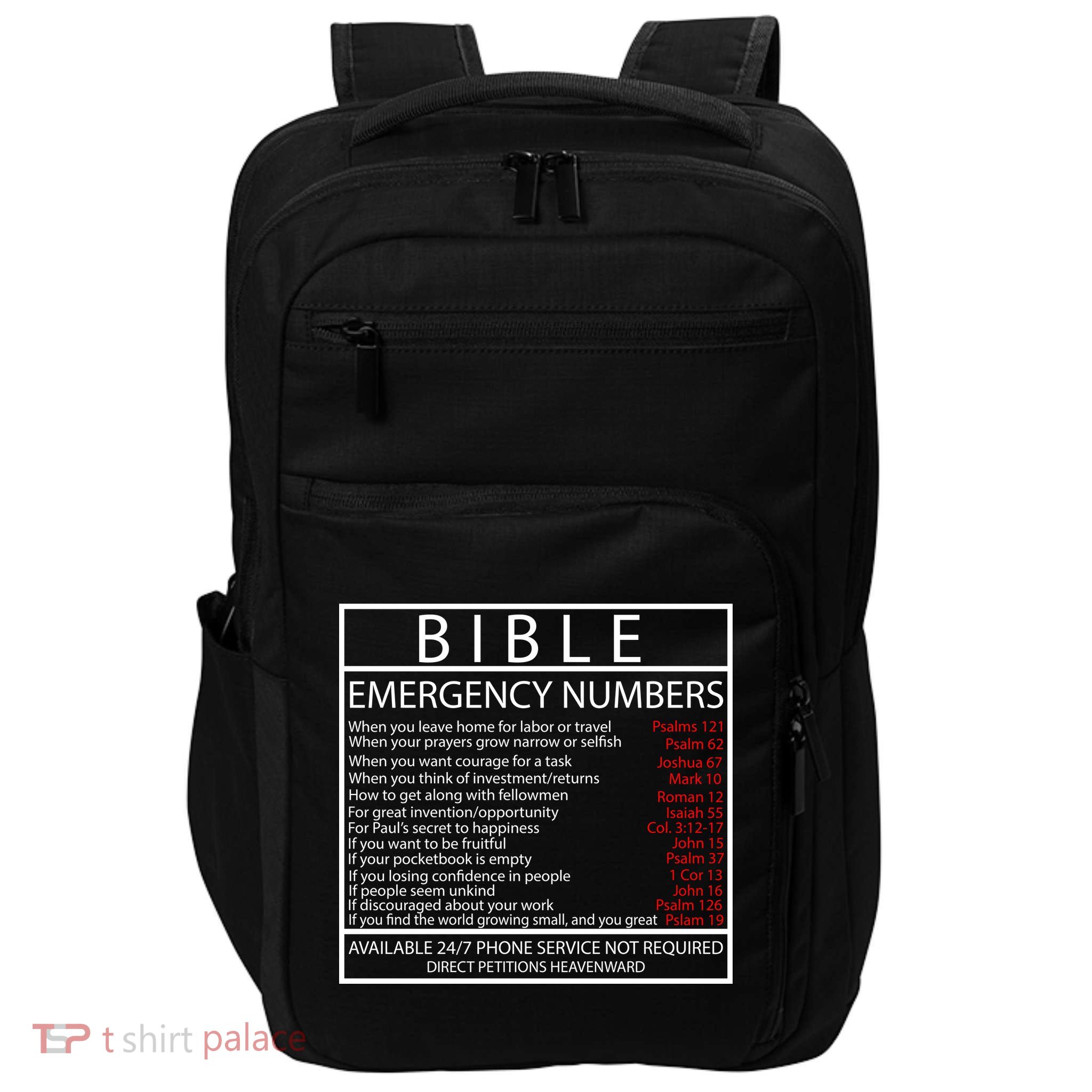 Bible Emergency Hotline Numbers Impact Tech Backpack