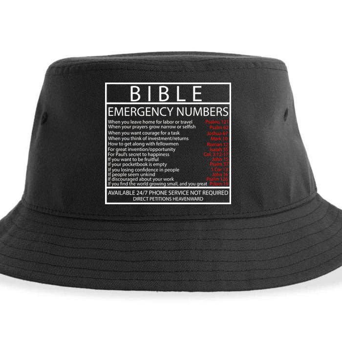 Bible Emergency Hotline Numbers Sustainable Bucket Hat