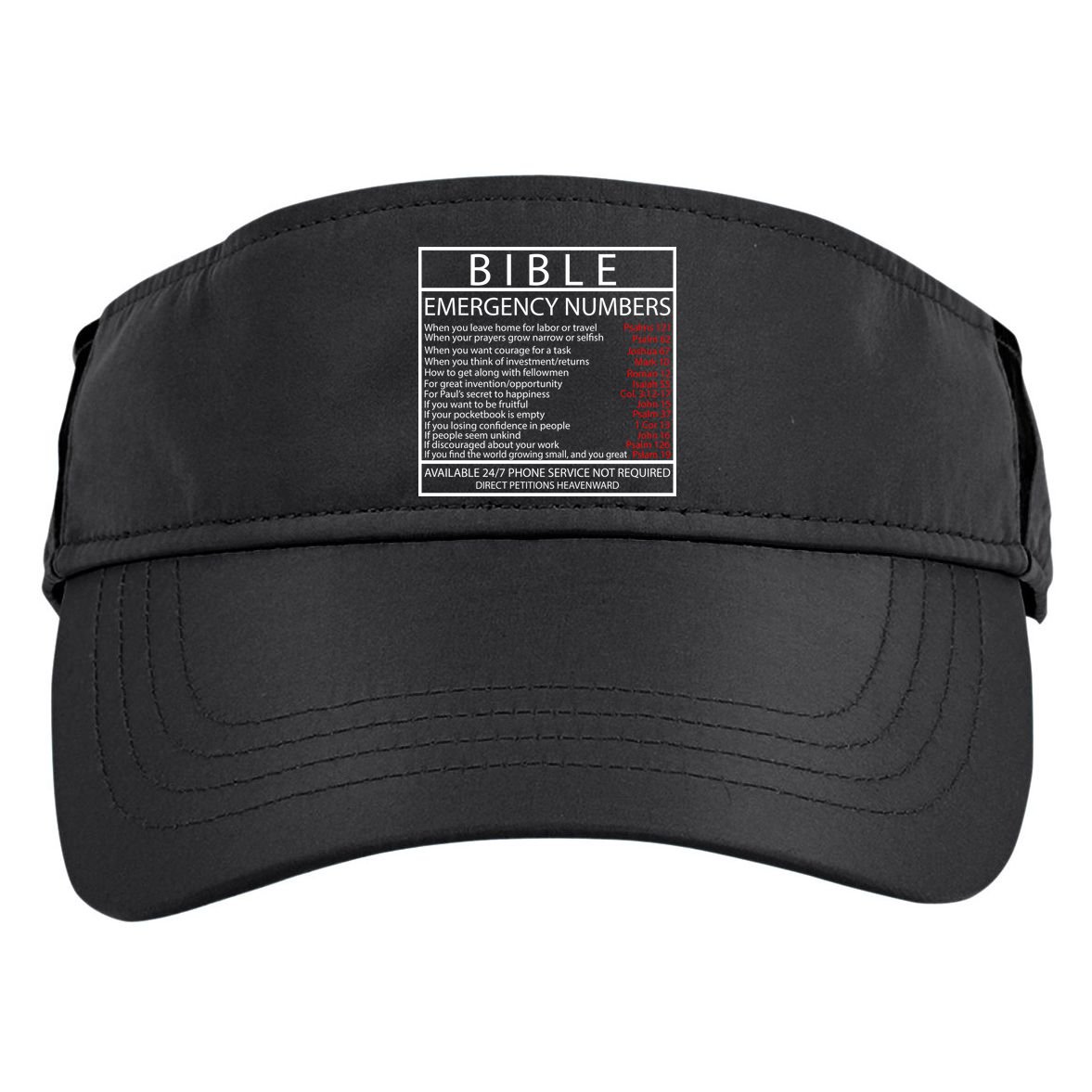 Bible Emergency Hotline Numbers Adult Drive Performance Visor