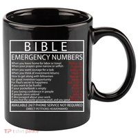 Bible Emergency Hotline Numbers 11oz C Handle Ceramic Mug