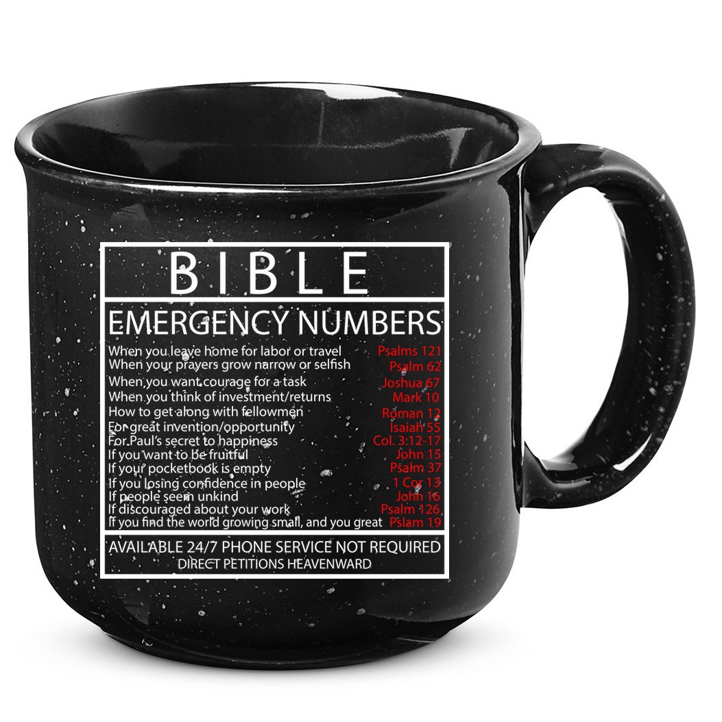 Bible Emergency Hotline Numbers 15oz Campfire Ceramic Mug
