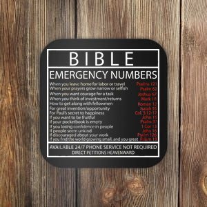 Bible Emergency Hotline Numbers Coaster