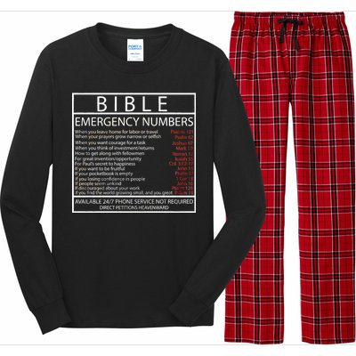 Bible Emergency Hotline Numbers Long Sleeve Pajama Set