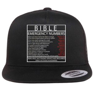 Bible Emergency Hotline Numbers Flat Bill Trucker Hat