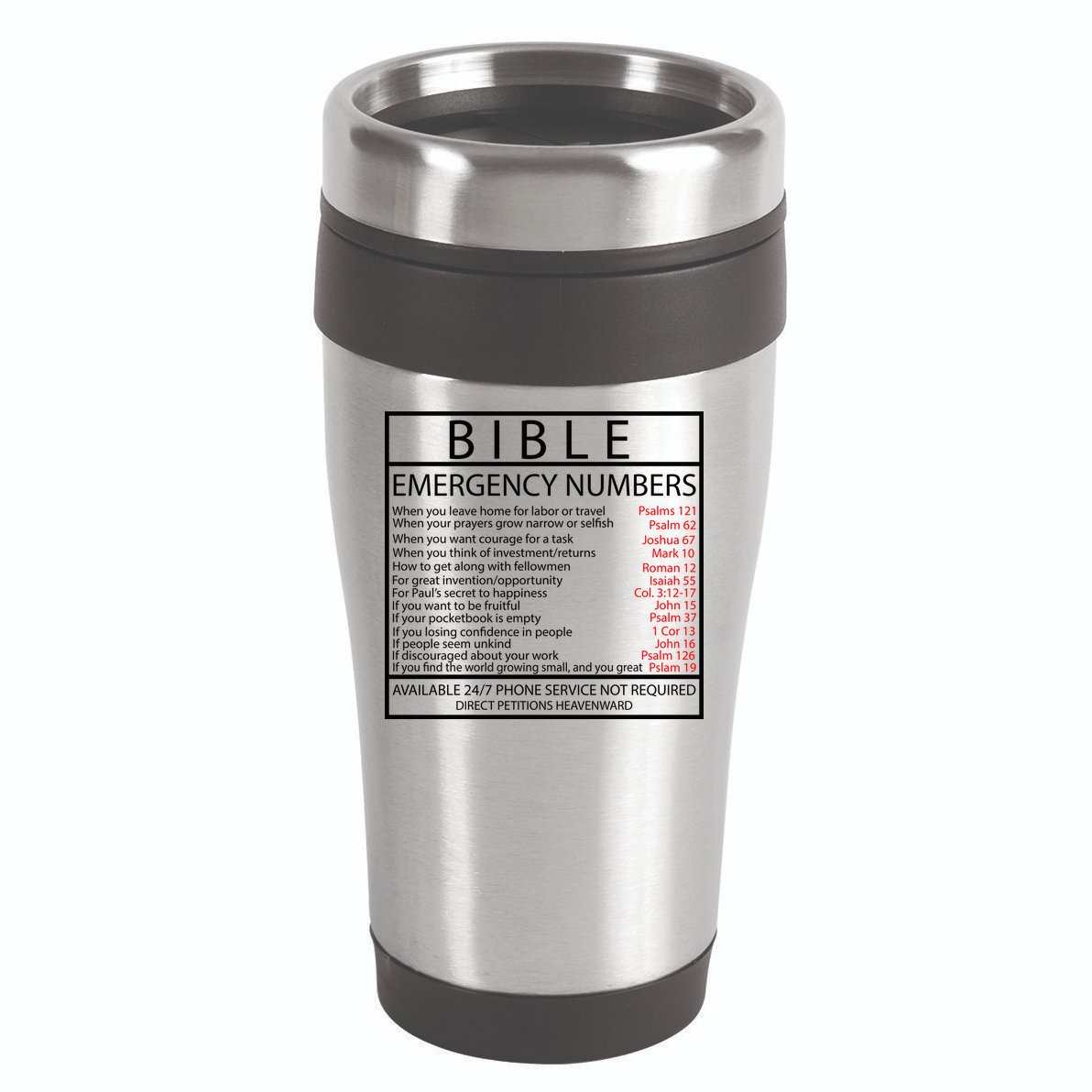 Bible Emergency Hotline Numbers 16oz Travel Tumbler