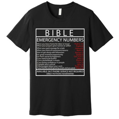 Bible Emergency Hotline Numbers Premium T-Shirt