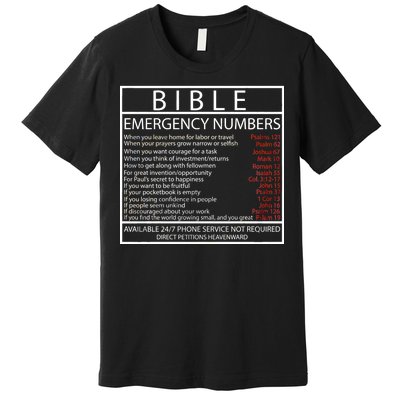 Bible Emergency Hotline Numbers Premium T-Shirt