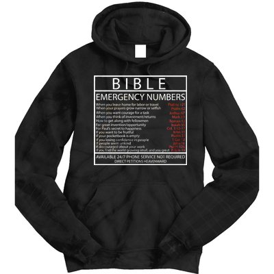 Bible Emergency Hotline Numbers Tie Dye Hoodie