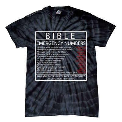 Bible Emergency Hotline Numbers Tie-Dye T-Shirt