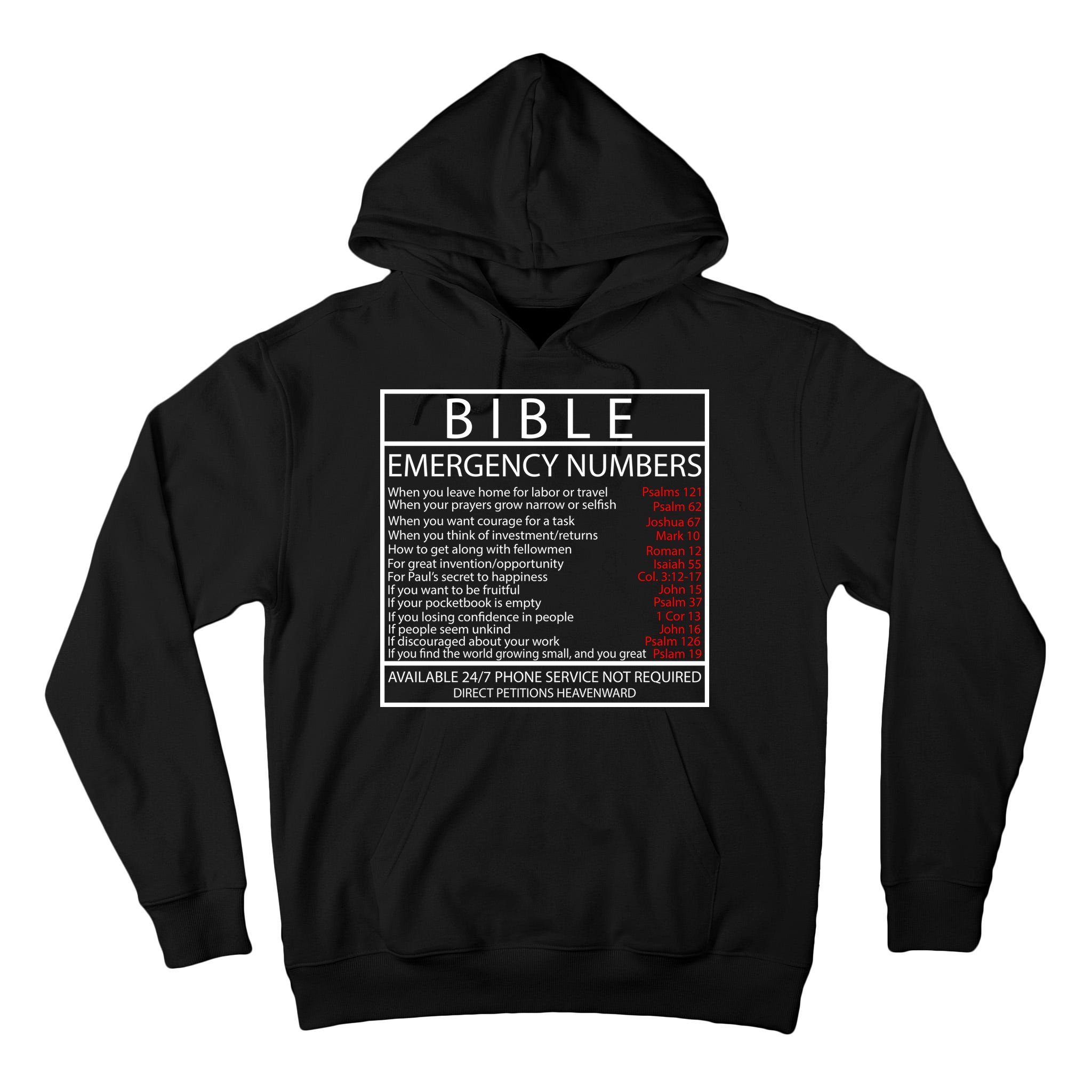 Bible Emergency Hotline Numbers Tall Hoodie