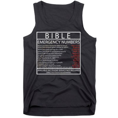 Bible Emergency Hotline Numbers Tank Top