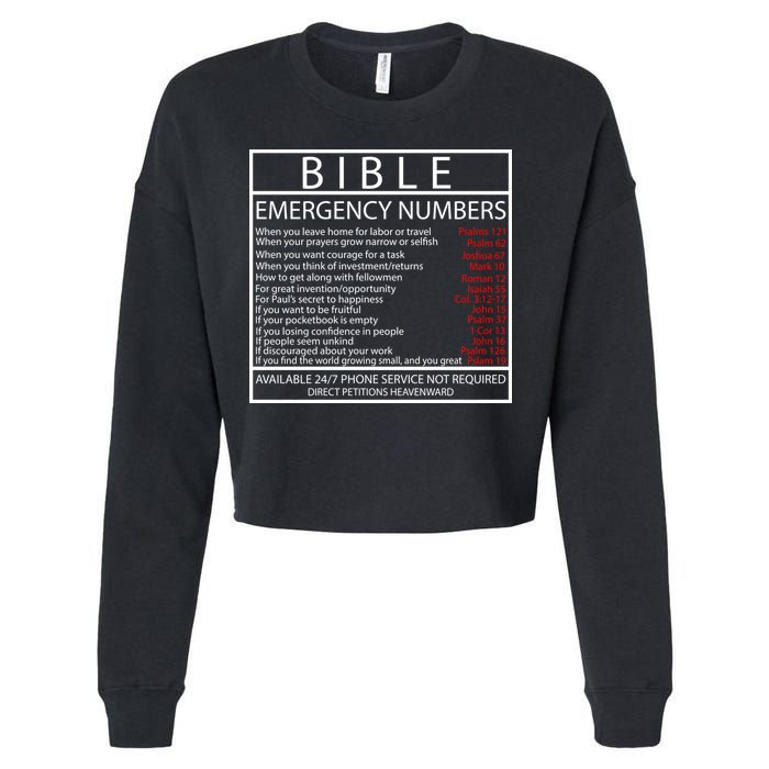Bible Emergency Hotline Numbers Cropped Pullover Crew