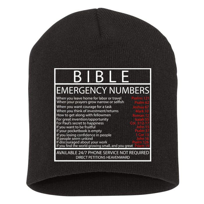 Bible Emergency Hotline Numbers Short Acrylic Beanie