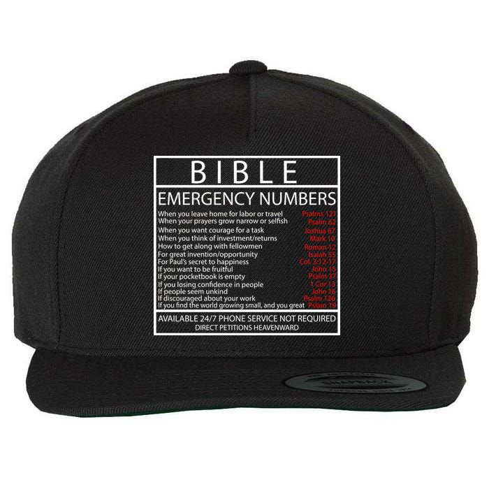 Bible Emergency Hotline Numbers Wool Snapback Cap