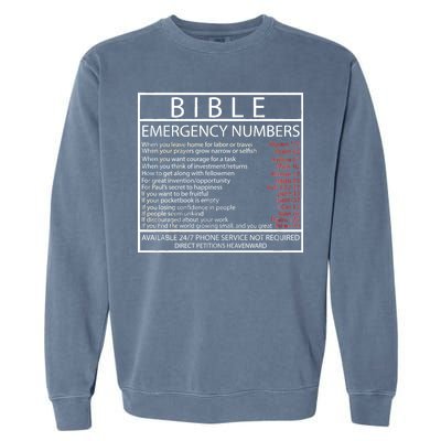 Bible Emergency Hotline Numbers Garment-Dyed Sweatshirt