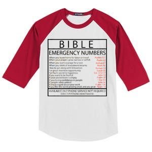 Bible Emergency Hotline Numbers Kids Colorblock Raglan Jersey